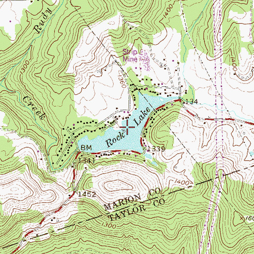 Topographic Map of Rock Lake, WV