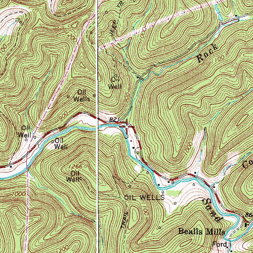 Topographic Map of Rock Run, WV