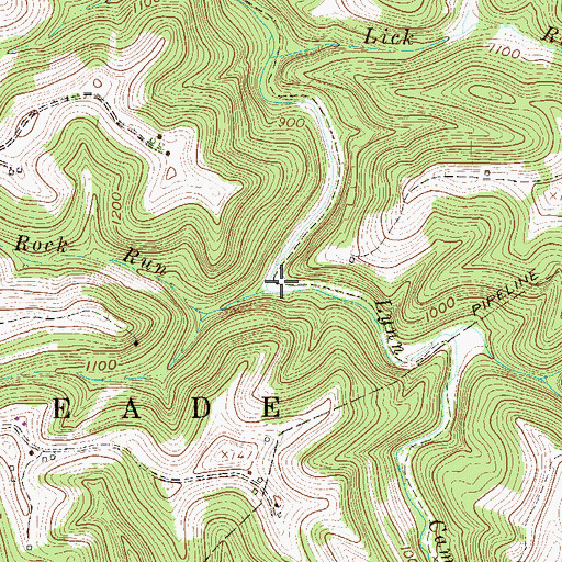 Topographic Map of Rock Run, WV