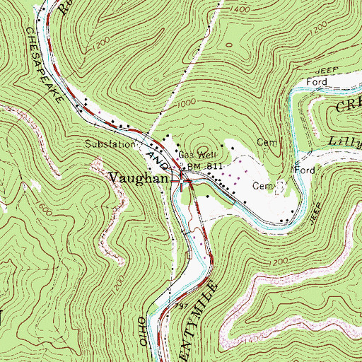 Topographic Map of Rockcamp Fork, WV