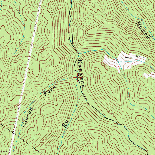 Topographic Map of Rockcamp Run, WV