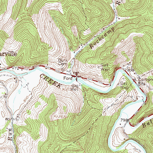 Topographic Map of Rockcamp Run, WV