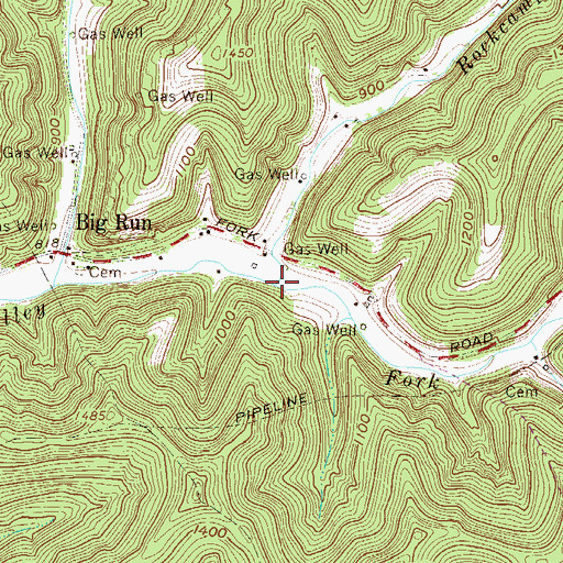 Topographic Map of Rockcamp Run, WV