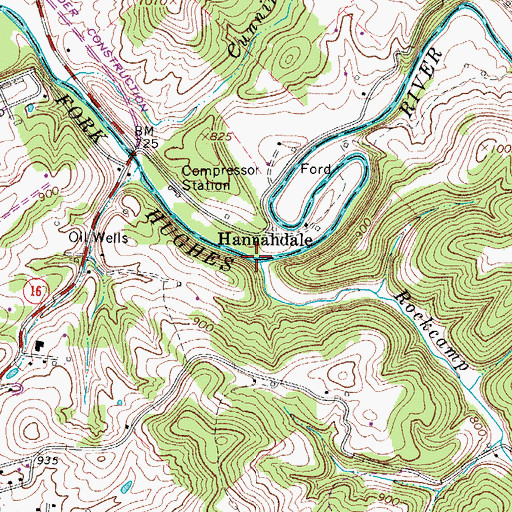 Topographic Map of Rockcamp Run, WV