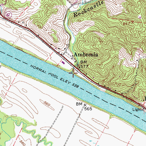 Topographic Map of Rockcastle Creek, WV