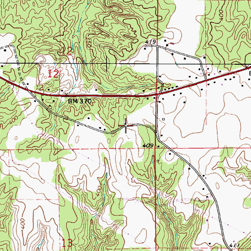 Topographic Map of Mexia Church, AL