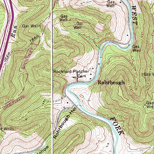 Topographic Map of Rockford-Pletcher Cemetery, WV