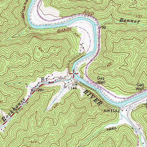Topographic Map of Rockhouse Branch, WV
