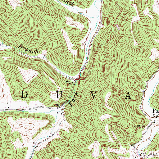 Topographic Map of Rockhouse Branch, WV