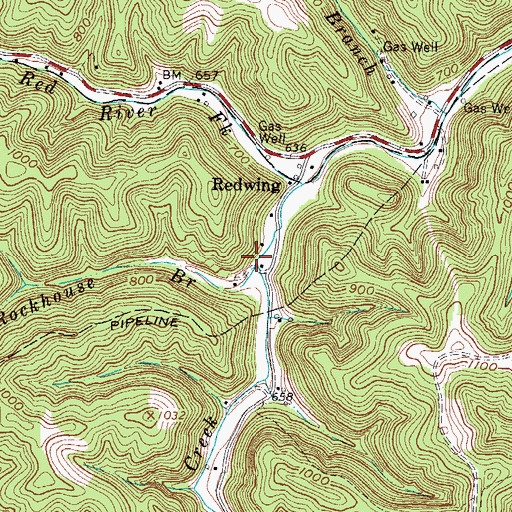 Topographic Map of Rockhouse Branch, WV