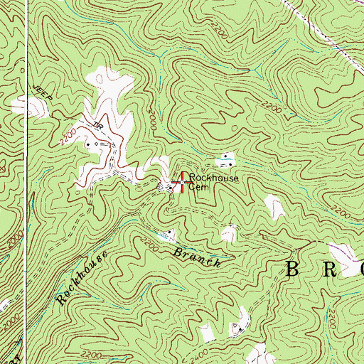 Topographic Map of Rockhouse Cemetery, WV