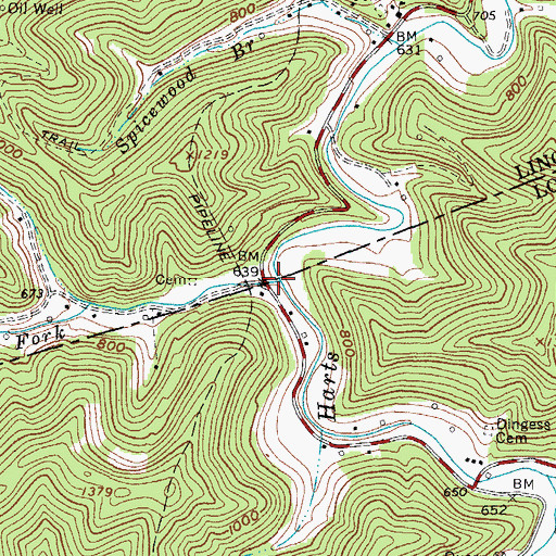 Topographic Map of Rockhouse Fork, WV