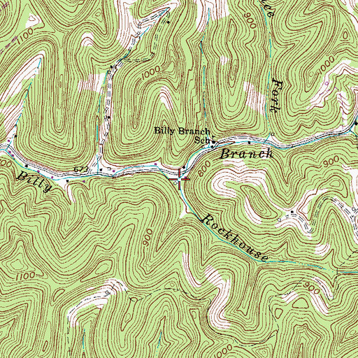 Topographic Map of Rockhouse Fork, WV