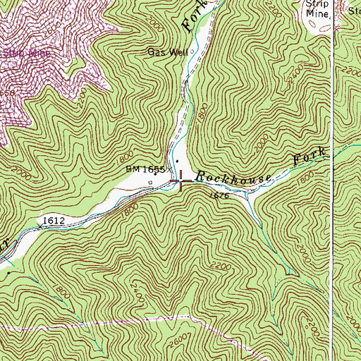 Topographic Map of Rockhouse Fork, WV