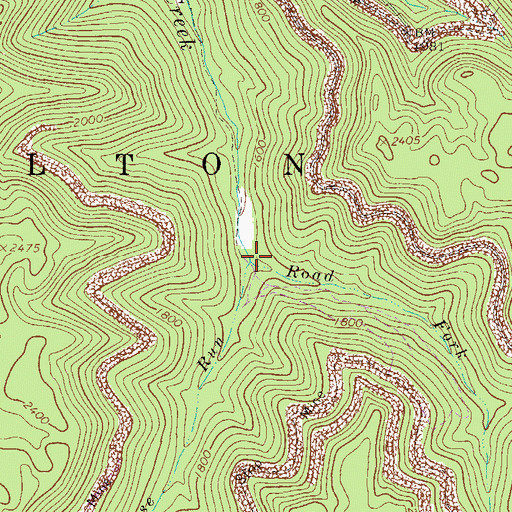Topographic Map of Rockhouse Run, WV