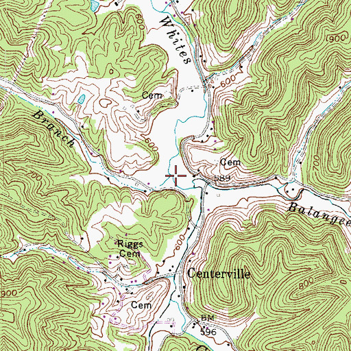 Topographic Map of Rocklick Branch, WV