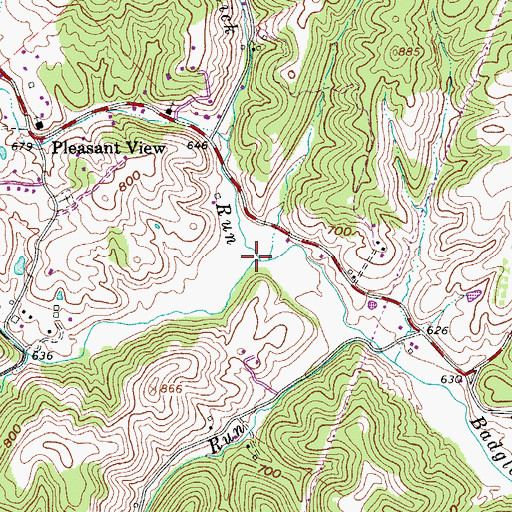 Topographic Map of Rocklick Run, WV