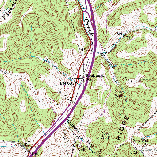 Topographic Map of Rockport School (historical), WV