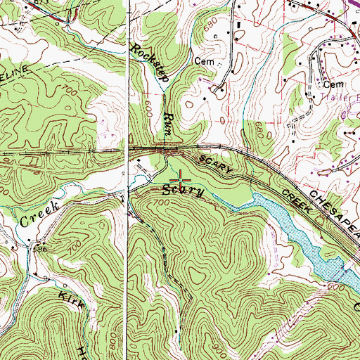 Topographic Map of Rockstep Run, WV