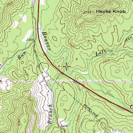 Topographic Map of Rocky Branch, WV