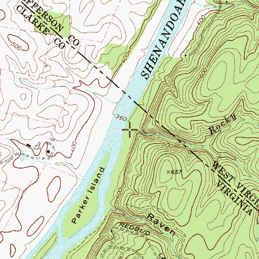 Topographic Map of Rocky Branch, WV