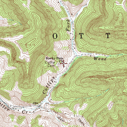 Topographic Map of Rocky Dale Church, WV