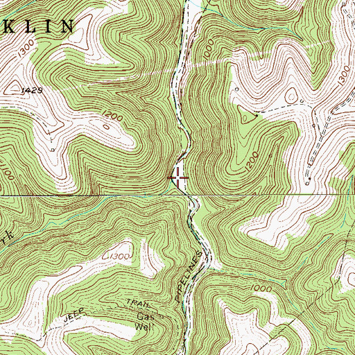 Topographic Map of Rocky Fork, WV