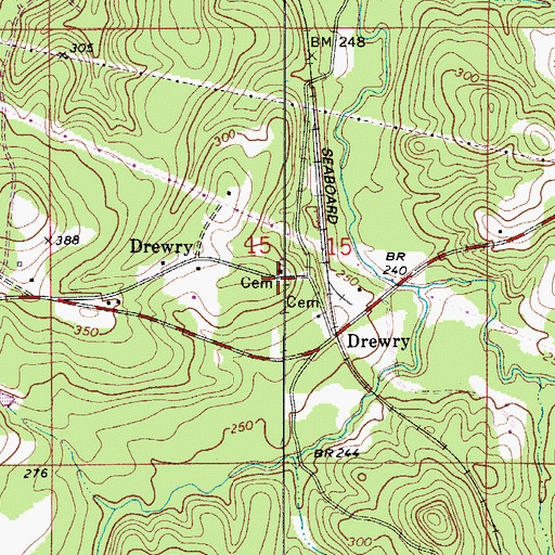 Topographic Map of McMillan Cemetery, AL