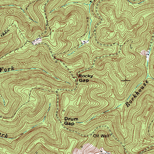 Topographic Map of Rocky Gap, WV
