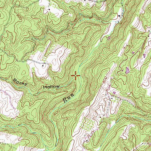 Topographic Map of Rocky Hollow, WV