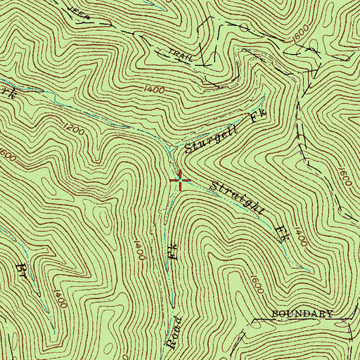 Topographic Map of Rodd Fork, WV