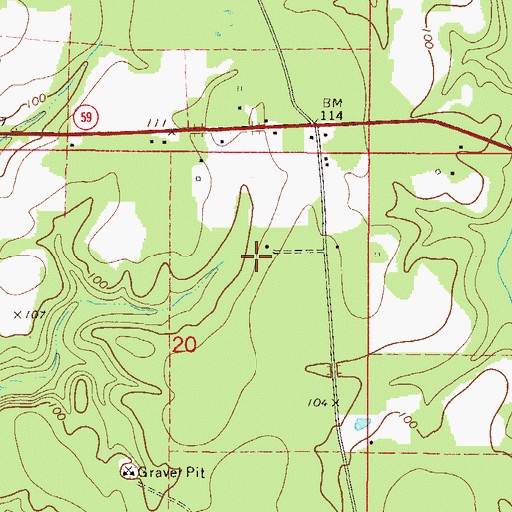 Topographic Map of Williams Cemetery, AL
