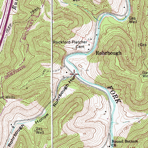 Topographic Map of Rohrbough Hollow, WV