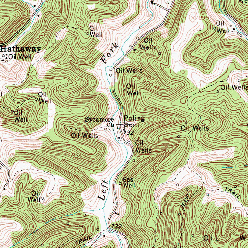 Topographic Map of Roling Cemetery, WV