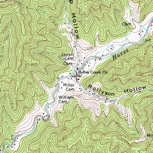 Topographic Map of Rollyson Hollow, WV