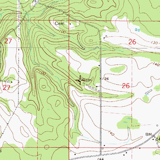 Topographic Map of Grove Hill Church, AL