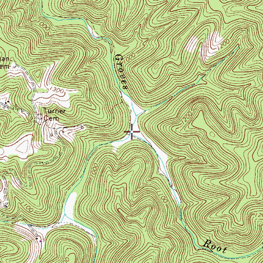 Topographic Map of Root Fork, WV