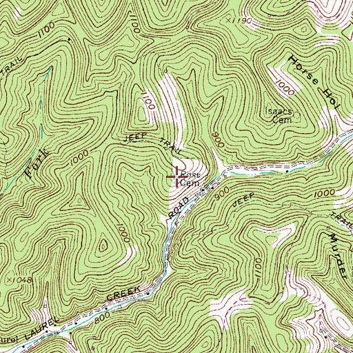 Topographic Map of Ross Cemetery, WV