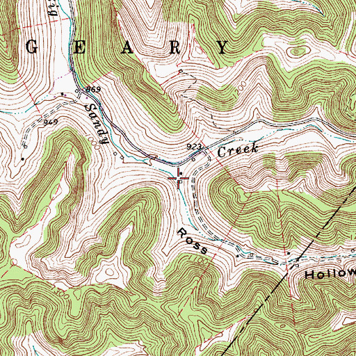 Topographic Map of Ross Hollow, WV