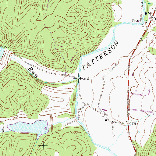 Topographic Map of Rosser Run, WV