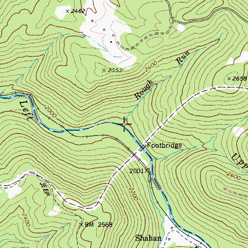 Topographic Map of Rough Run, WV