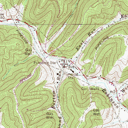Topographic Map of Round Bottom Run, WV
