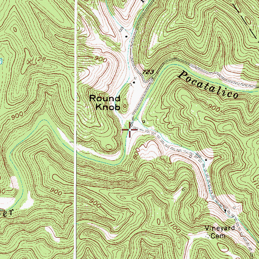 Topographic Map of Round Knob Run, WV