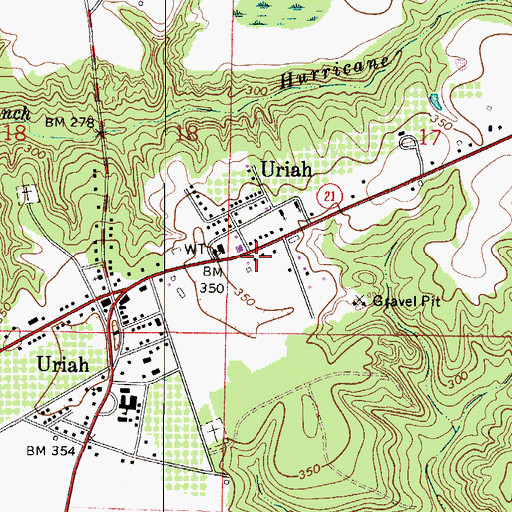 Topographic Map of United Church, AL