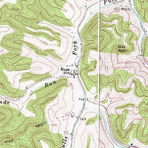 Topographic Map of Rounds Run, WV