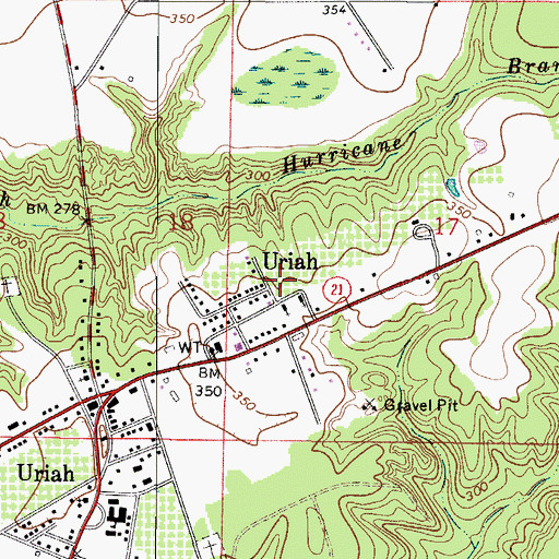 Topographic Map of Bethel Rock Church, AL