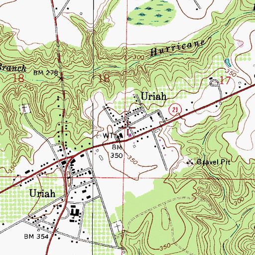 Topographic Map of Mount Triumph Baptist Church, AL