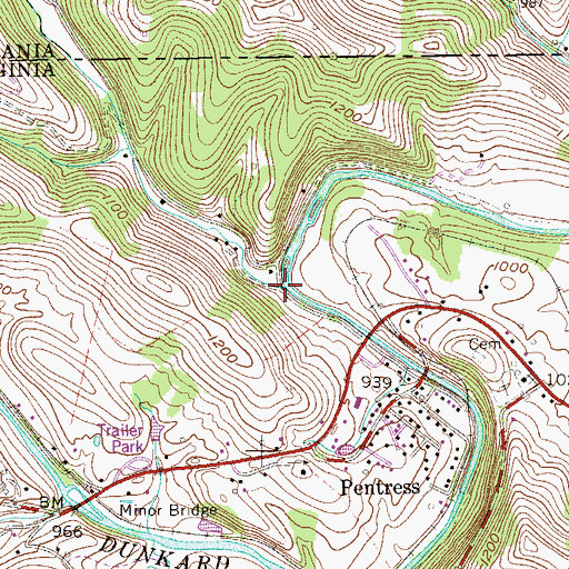 Topographic Map of Rudolph Run, WV