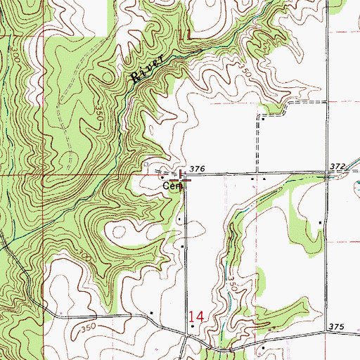 Topographic Map of Johnson Cemetery, AL