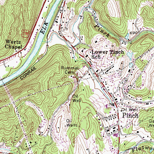 Topographic Map of Rummell Cemetery, WV
